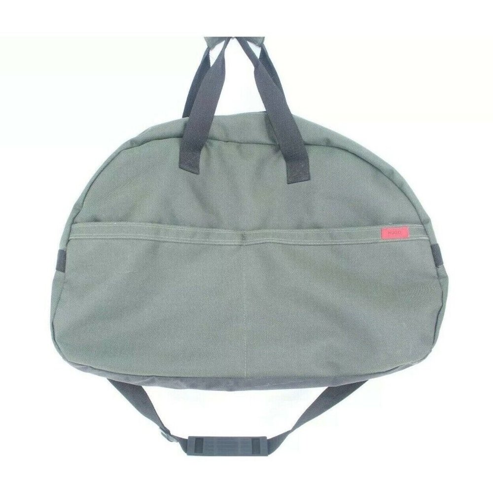 Hugo Boss Unisex Hunter Green Canvas Shoulder Carry On Tote Bag Large